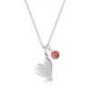 Swarovski® Birthstone Heart Pendant – Silver -Fashion Accessories heavy heart necklace silver charm jul