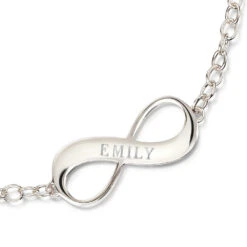 Infinity Personalised Bracelet -Silver 10 Infinity Personalised Bracelet -Silver -Fashion Accessories infinity bracelet silver engraving