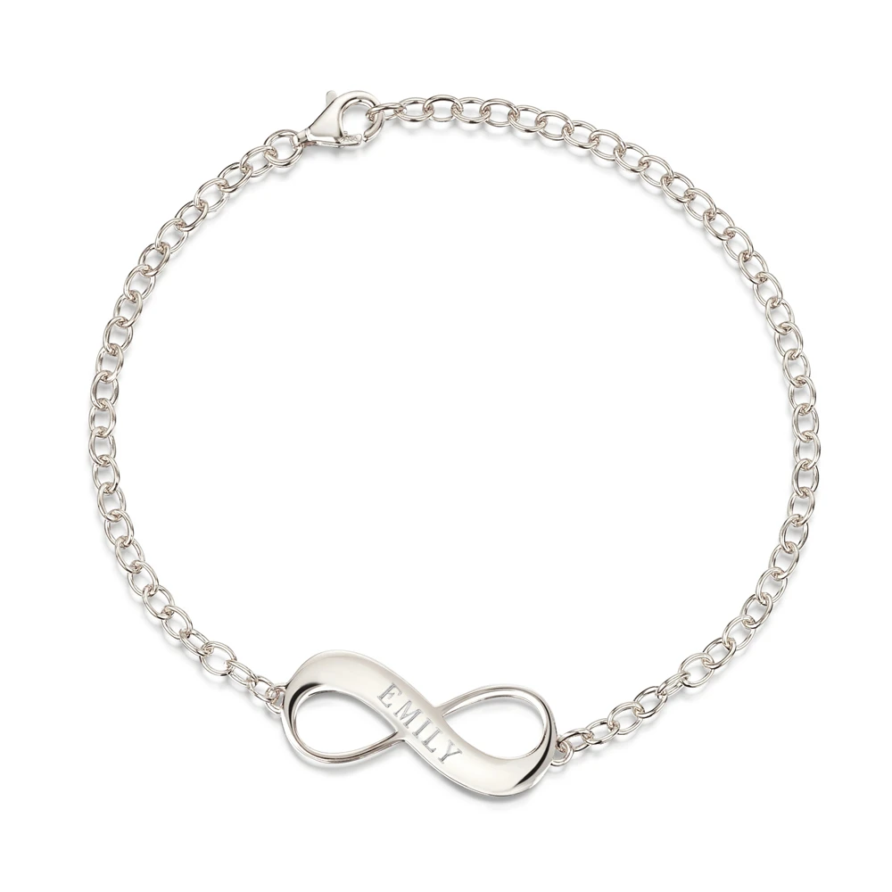 Infinity Personalised Bracelet -Silver 3 Infinity Personalised Bracelet -Silver