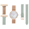 Interchangeable Nurses Watch – Rose/Sage -Fashion Accessories interchangeable nurse fob rose gold green hero