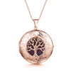 Large Tree Of Life Personalised Locket – Rose Gold -Fashion Accessories large tree of life engraved locket rose front