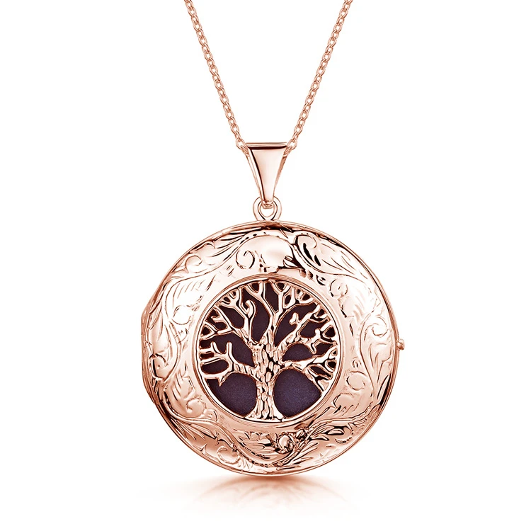 Large Tree Of Life Personalised Locket – Rose Gold 3 Large Tree Of Life Personalised Locket – Rose Gold