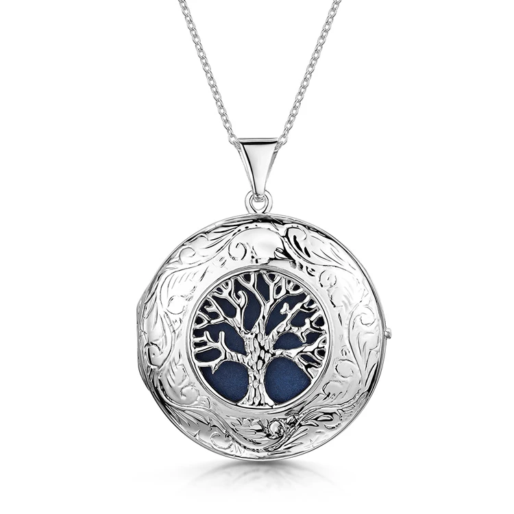 Large Tree Of Life Personalised Locket – Silver 3 Large Tree Of Life Personalised Locket – Silver
