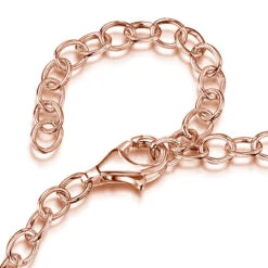 Heart Chain Personalised Bracelet – Rose Gold -Fashion Accessories lobster catch rose heart chain bracelet