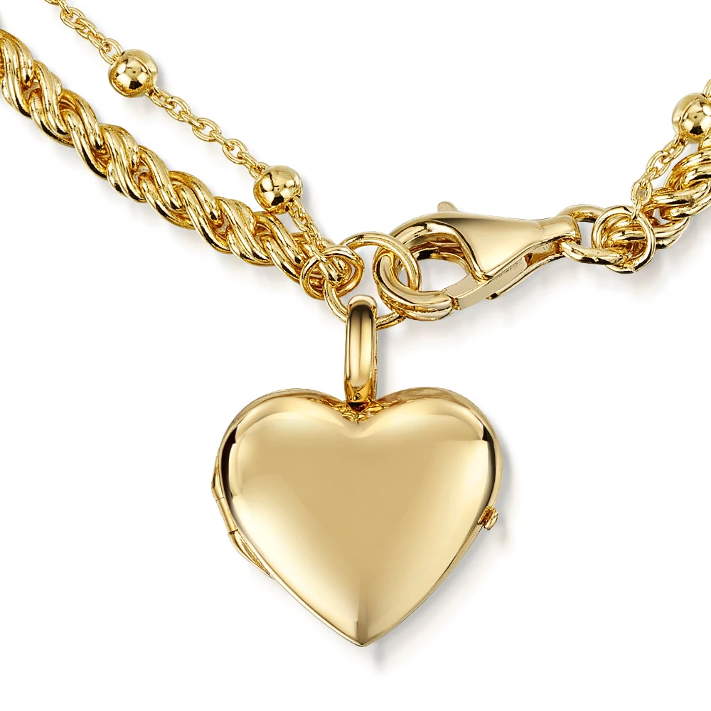 Rope Chain Heart Locket Bracelet – Gold 6 Rope Chain Heart Locket Bracelet – Gold - Image 4