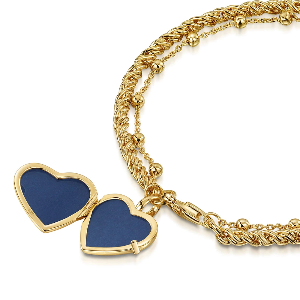 Rope Chain Heart Locket Bracelet – Gold 4 Rope Chain Heart Locket Bracelet – Gold - Image 2
