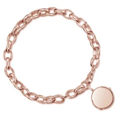 Links Round Locket Bracelet – Rose Gold -Fashion Accessories locket bracelet round links above rose
