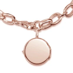 Links Round Locket Bracelet – Rose Gold -Fashion Accessories locket bracelet round links preview rose