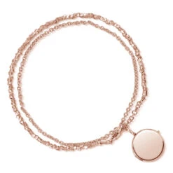 Rose Gold Nugget Round Locket Bracelet -Fashion Accessories locket bracelet round nugget above rose