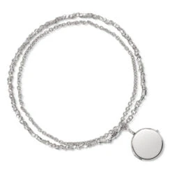 Silver Nugget Round Locket Bracelet 12 Silver Nugget Round Locket Bracelet -Fashion Accessories locket bracelet round nugget above silver