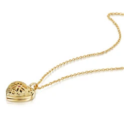 Ruby Filigree Heart Locket – Gold -Fashion Accessories locket filigree heart flatlay gold