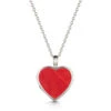 Coral Modern Heart Locket – Silver -Fashion Accessories locket heart inlay coral hero silver