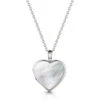 Mother Of Pearl Modern Heart Locket – Silver