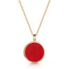 Coral Modern Round Locket – Gold -Fashion Accessories locket round inlay coral hero gold