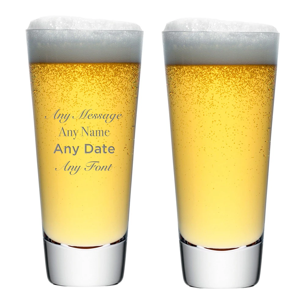 Personalised Madrid Lager Glasses – Pair 3 Personalised Madrid Lager Glasses – Pair