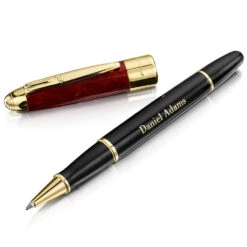 Mahogany Engraved Pen – Rollerball -Fashion Accessories mahogany engraved lid off