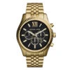 Michael Kors Extra Large Gold Mens Engraved Watch -Fashion Accessories michael kors mens gold watch