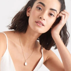 Ania Haie Pearl Gemstone Gold Necklace -Fashion Accessories model gemstone necklace