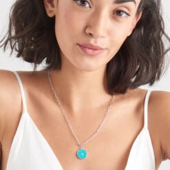 Ania Haie Turquoise Gemstone Silver Necklace 12 Ania Haie Turquoise Gemstone Silver Necklace -Fashion Accessories model gemstone necklace silver