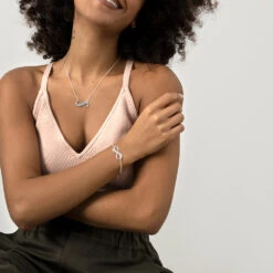 Infinity Personalised Bracelet -Silver 11 Infinity Personalised Bracelet -Silver -Fashion Accessories model silver infinity necklace