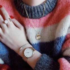 Oxford Mesh Strap Ladies Watch – White Eggshell Dial -Fashion Accessories model2 oxford small mesh rose black ladies watch