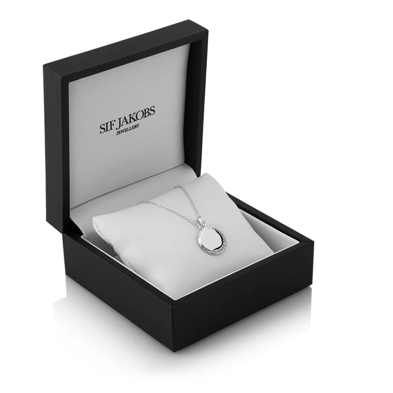 Half Moon White Zirconia Necklace – Silver 4 Half Moon White Zirconia Necklace – Silver - Image 2