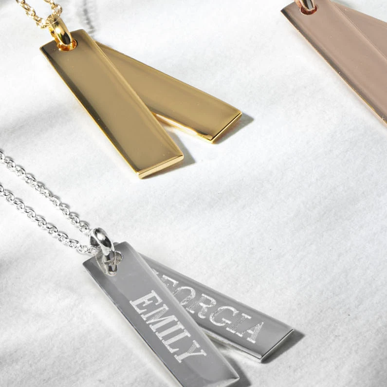 Rose Gold Twin Tag Personalised Necklace 6 Rose Gold Twin Tag Personalised Necklace - Image 4