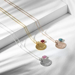 Swarovski® Birthstone Disc Necklace – Rose Gold 10 Swarovski® Birthstone Disc Necklace – Rose Gold -Fashion Accessories myri 13 2