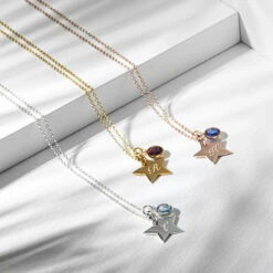 Swarovski® Birthstone Star Necklace – Silver -Fashion Accessories myri 15