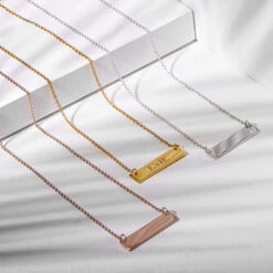 Silver Name Bar Personalised Necklace 8 Silver Name Bar Personalised Necklace -Fashion Accessories myri 4