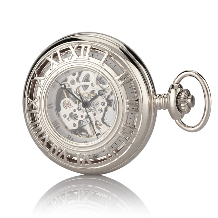 Numerals Skeleton Pocket Watch – Silver 4 Numerals Skeleton Pocket Watch – Silver - Image 2