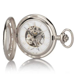Numerals Skeleton Pocket Watch – Silver 10 Numerals Skeleton Pocket Watch – Silver -Fashion Accessories numeral pocket watch silver open