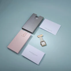 Square Nurse Fob Watch – Rose -Fashion Accessories nurse watch 3