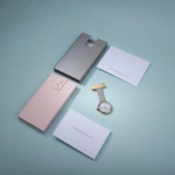 Nurses Engraved Leather Fob Watch – Rose/Marble -Fashion Accessories nurse watch 4