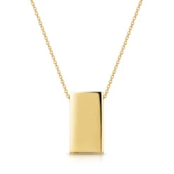 Gold Oblong Personalised Necklace