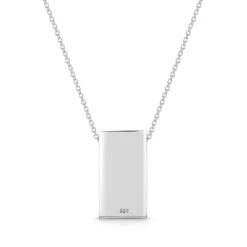 Silver Oblong Personalised Necklace 8 Silver Oblong Personalised Necklace -Fashion Accessories oblong necklace silver reverse
