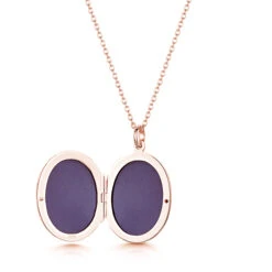 Rose Gold Oval Personalised Locket 17 Rose Gold Oval Personalised Locket -Fashion Accessories oval locket open ROSE
