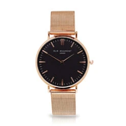 Oxford Mesh Strap Ladies Watch – Black Dial