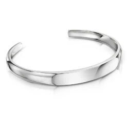Solid Silver Men’s Flat Top Bangle