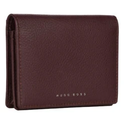Hugo Boss Personalised Cardholder – Burgundy -Fashion Accessories personalised wallet hugo boss cardholder maroon side