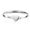 Sterling Silver Children’s Heart Clasp Bangle – Medium -Fashion Accessories pmb3257m h scaled 1