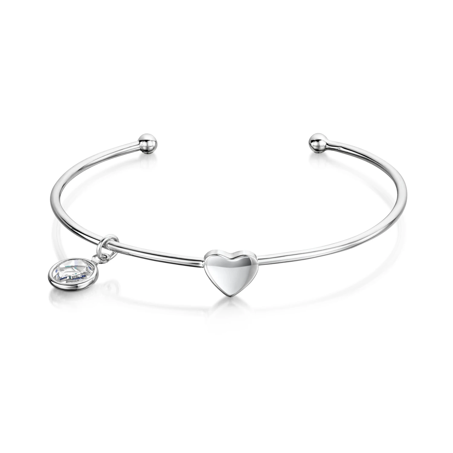 Birthstone Torque Sterling Silver Baby Bangle – Small 3 Birthstone Torque Sterling Silver Baby Bangle – Small