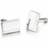 Solid Silver Oblong Cufflinks – Pearl -Fashion Accessories pmc5035 mop hero 1200x1200 1