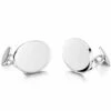 Solid Silver Oval Cufflinks – Chain