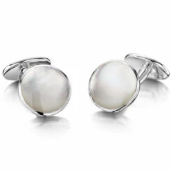 Solid Silver Cufflinks – Pearl