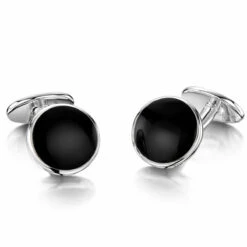 Hylton Engraved Cufflinks – Onyx