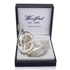 Woodford Sterling Silver Swiss Made Pocket Watch -Fashion Accessories pocket watch in box 1