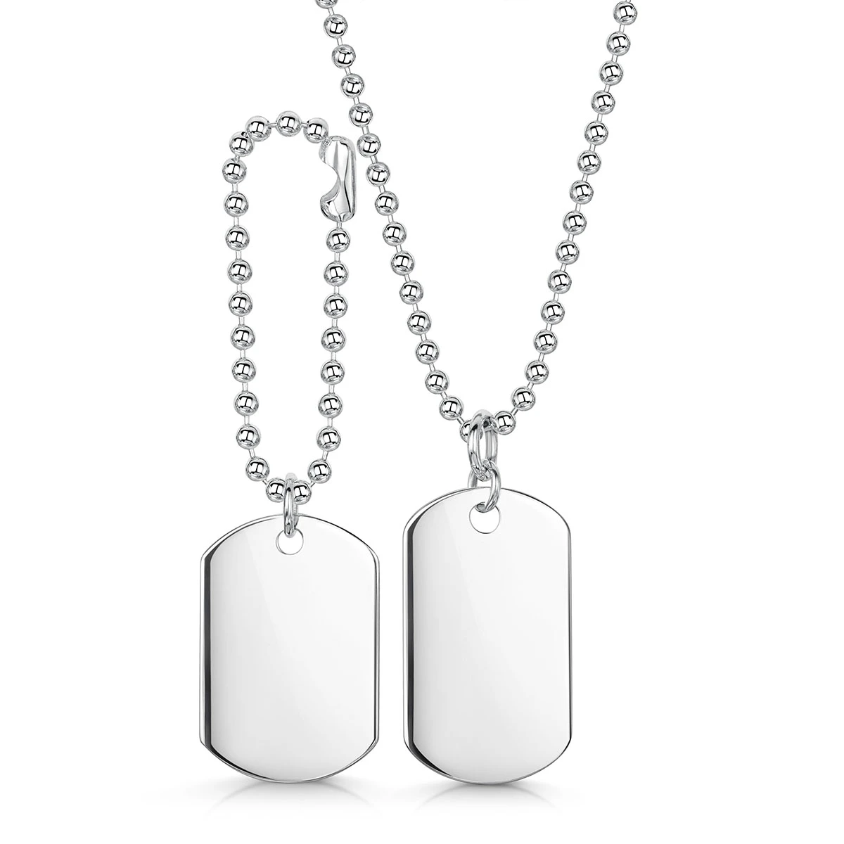 Double Dog Tag Mens Necklace – Silver 7 Double Dog Tag Mens Necklace – Silver - Image 5