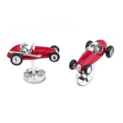 Engraved Racing Car Sterling Silver Cufflinks