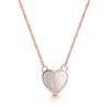Small Pearl Heart Engraved Necklace – Rose Gold -Fashion Accessories rose pearl heart necklace front
